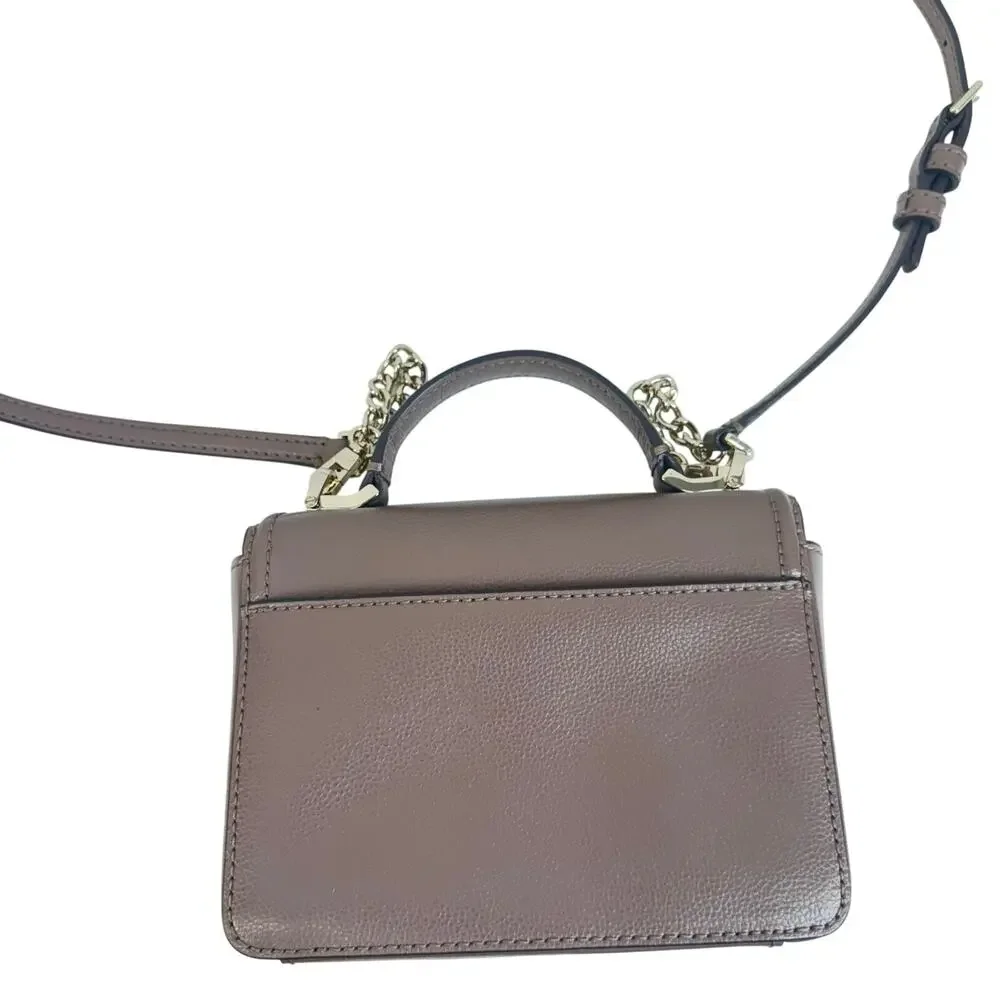 Kate Spade New York Leather Mini Crossbody Top Handle Mauve Small Chain Strap XS - Picture 6 of 12